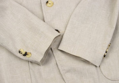 Papas Poly Linen Piping Stretch 3B Jacket Beige Size 46S