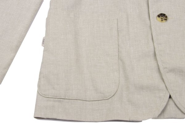 Papas Poly Linen Piping Stretch 3B Jacket Beige Size 46S