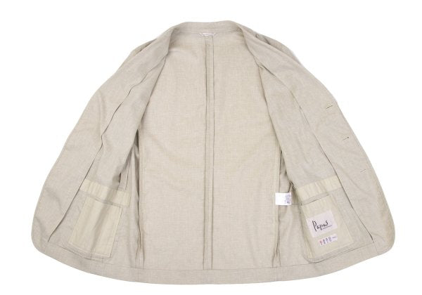 Papas Poly Linen Piping Stretch 3B Jacket Beige Size 46S