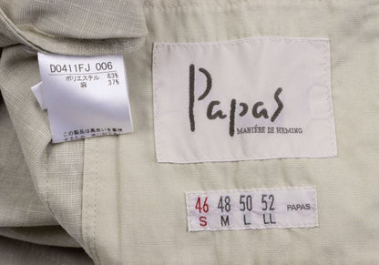 Papas Poly Linen Piping Stretch 3B Jacket Beige Size 46S