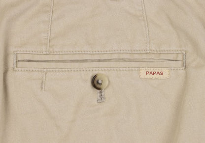 Papas Cotton-Linen Blend Stretch Pants Beige Size 48M