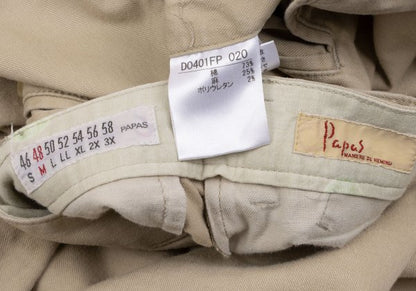 Papas Cotton-Linen Blend Stretch Pants Beige Size 48M