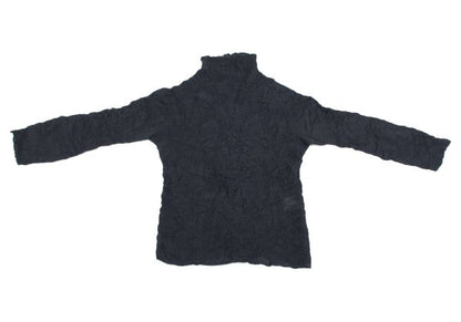 ISSEY MIYAKE Wrinkle Pleats High Neck Top Gray Size M