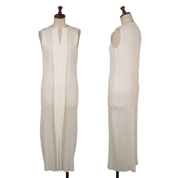 PLEATS PLEASE Sleeveless Skipper Dress White Size 3