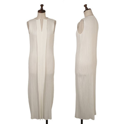 PLEATS PLEASE Sleeveless Skipper Dress White Size 3