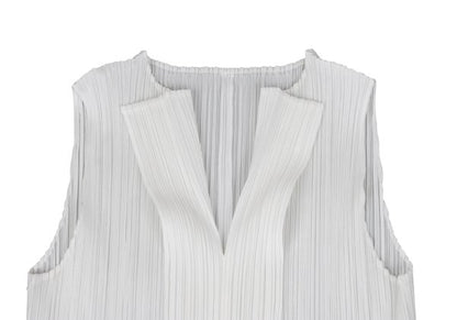 PLEATS PLEASE Sleeveless Skipper Dress White Size 3