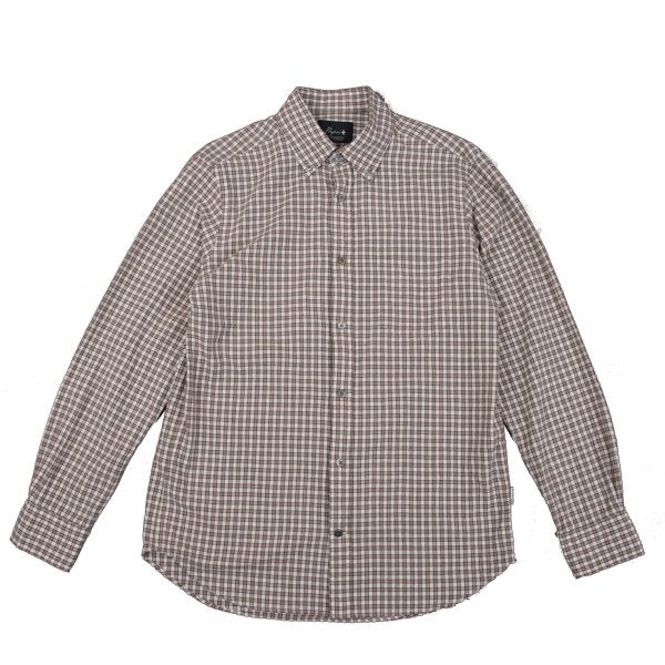 Papas Cotton Check Button-Down Flannel Shirt Brown Size M