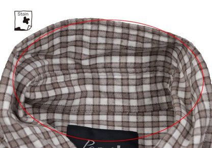 Papas Cotton Check Button-Down Flannel Shirt Brown Size M