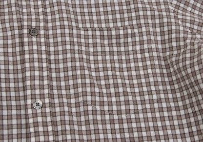 Papas Cotton Check Button-Down Flannel Shirt Brown Size M