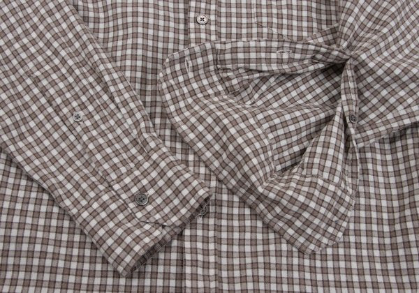 Papas Cotton Check Button-Down Flannel Shirt Brown Size M