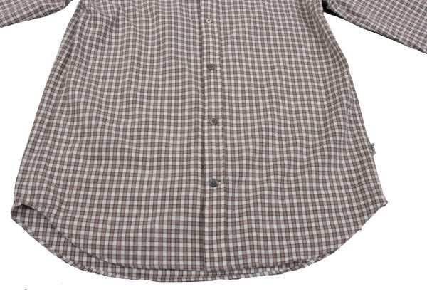 Papas Cotton Check Button-Down Flannel Shirt Brown Size M