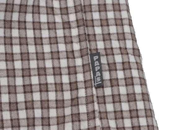 Papas Cotton Check Button-Down Flannel Shirt Brown Size M