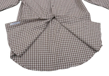 Papas Cotton Check Button-Down Flannel Shirt Brown Size M