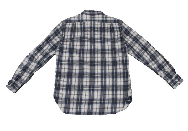 Papas+ Cotton Flannel Check Button-Down Shirt Navy Size M