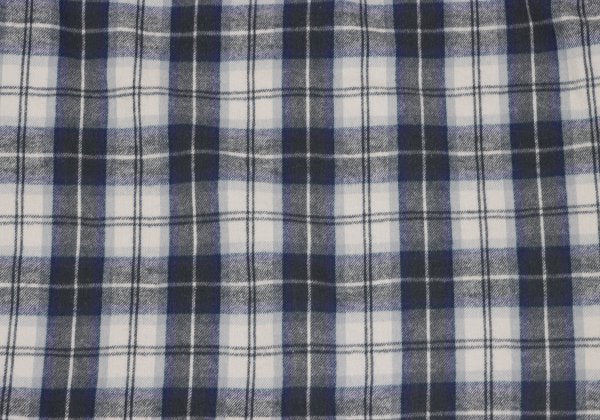 Papas+ Cotton Flannel Check Button-Down Shirt Navy Size M