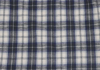 Papas+ Cotton Flannel Check Button-Down Shirt Navy Size M