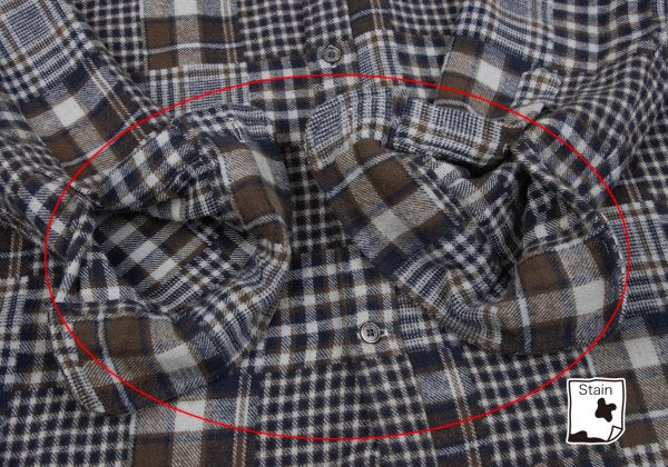 Papas Cotton Crazy Pattern BD Flannel Blue Brown Shirt Size M