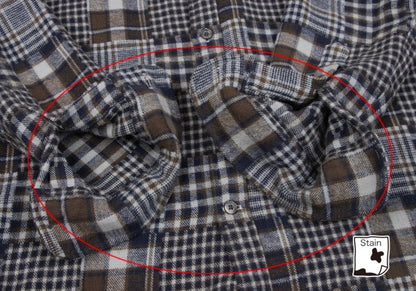 Papas Cotton Crazy Pattern BD Flannel Blue Brown Shirt Size M