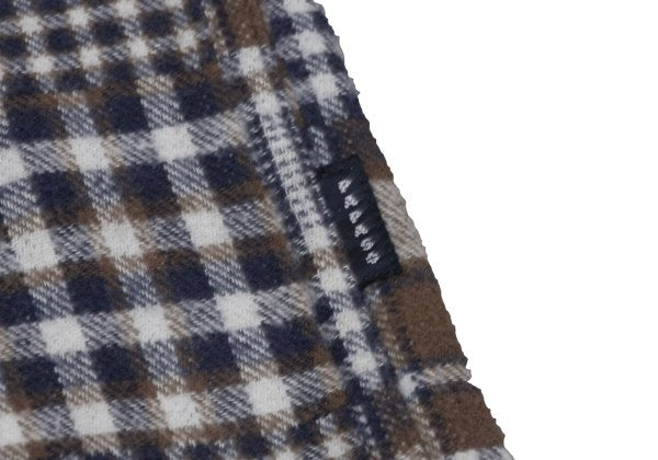 Papas Cotton Crazy Pattern BD Flannel Blue Brown Shirt Size M