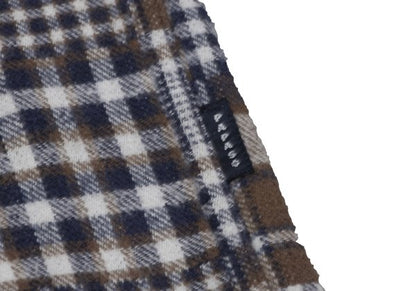 Papas Cotton Crazy Pattern BD Flannel Blue Brown Shirt Size M