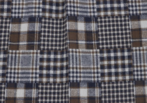 Papas Cotton Crazy Pattern BD Flannel Blue Brown Shirt Size M