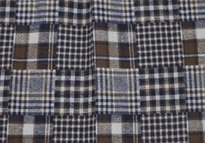 Papas Cotton Crazy Pattern BD Flannel Blue Brown Shirt Size M