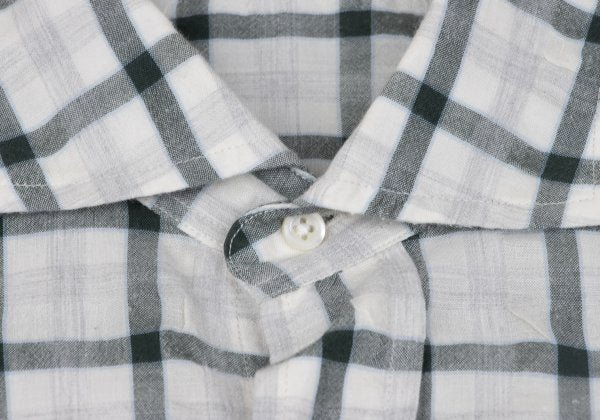 Papas Cotton Blend Wrinkle Check S/S Shirt Green Size M