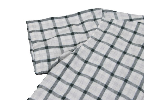 Papas Cotton Blend Wrinkle Check S/S Shirt Green Size M