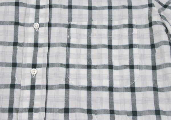 Papas Cotton Blend Wrinkle Check S/S Shirt Green Size M