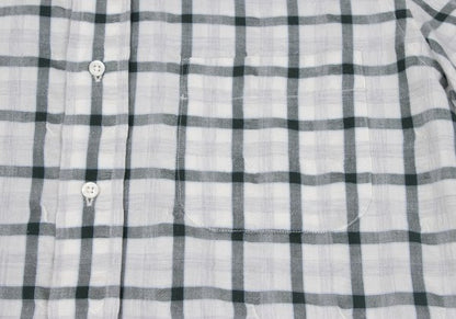 Papas Cotton Blend Wrinkle Check S/S Shirt Green Size M