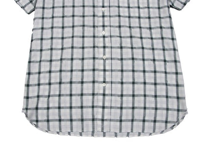 Papas Cotton Blend Wrinkle Check S/S Shirt Green Size M