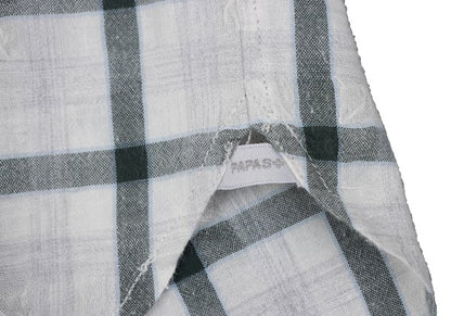 Papas Cotton Blend Wrinkle Check S/S Shirt Green Size M