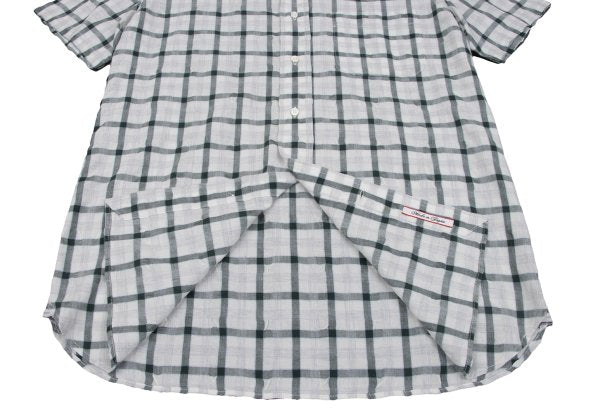 Papas Cotton Blend Wrinkle Check S/S Shirt Green Size M