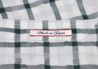 Papas Cotton Blend Wrinkle Check S/S Shirt Green Size M