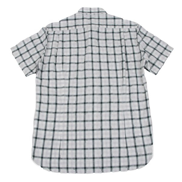 Papas Cotton Blend Wrinkle Check S/S Shirt Green Size M