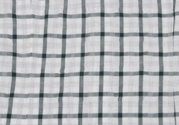 Papas Cotton Blend Wrinkle Check S/S Shirt Green Size M