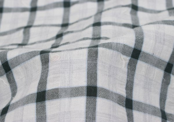 Papas Cotton Blend Wrinkle Check S/S Shirt Green Size M