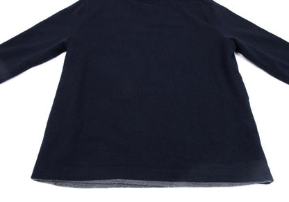 Papas Wool Reversible High Neck Knit Navy Gray Size M
