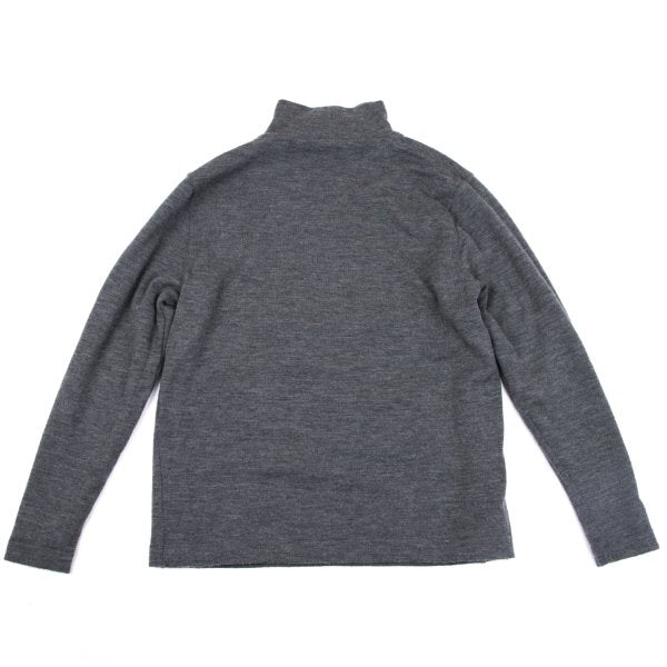 Papas Wool Reversible High Neck Knit Navy Gray Size M