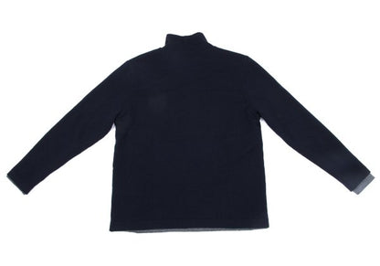 Papas Wool Reversible High Neck Knit Navy Gray Size M