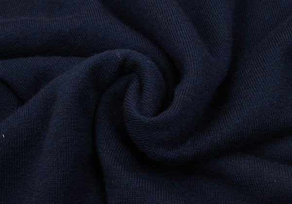 Papas Wool Reversible High Neck Knit Navy Gray Size M