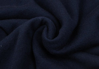 Papas Wool Reversible High Neck Knit Navy Gray Size M