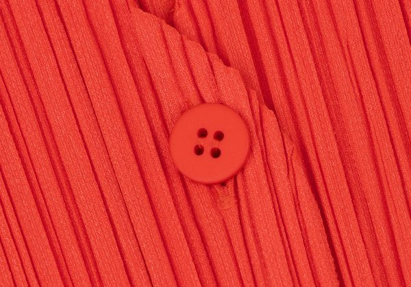 PLEATS PLEASE Pleated V-Neck Cardigan Red Size 4
