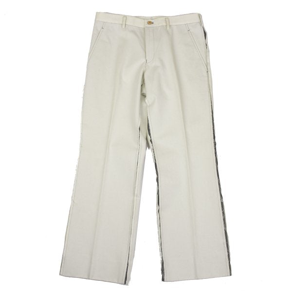 COMME des GARCONS HOMME Ecru Raw Edge Cotton Pants Size S