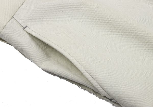COMME des GARCONS HOMME Ecru Raw Edge Cotton Pants Size S