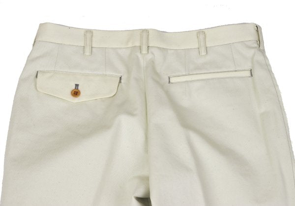 COMME des GARCONS HOMME Ecru Raw Edge Cotton Pants Size S