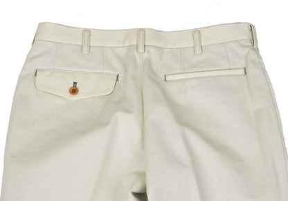 COMME des GARCONS HOMME Ecru Raw Edge Cotton Pants Size S