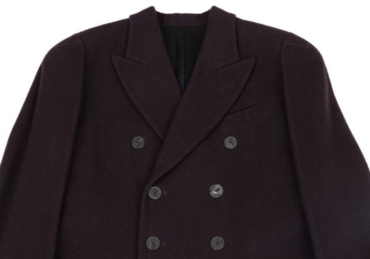 Jean Paul GAULTIER HOMME Bordeaux Wool Lapel Coat Size 48