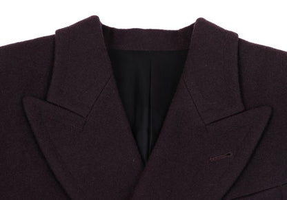 Jean Paul GAULTIER HOMME Bordeaux Wool Lapel Coat Size 48