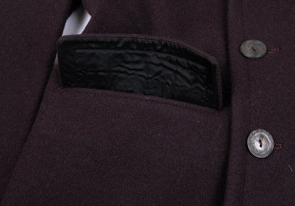 Jean Paul GAULTIER HOMME Bordeaux Wool Lapel Coat Size 48
